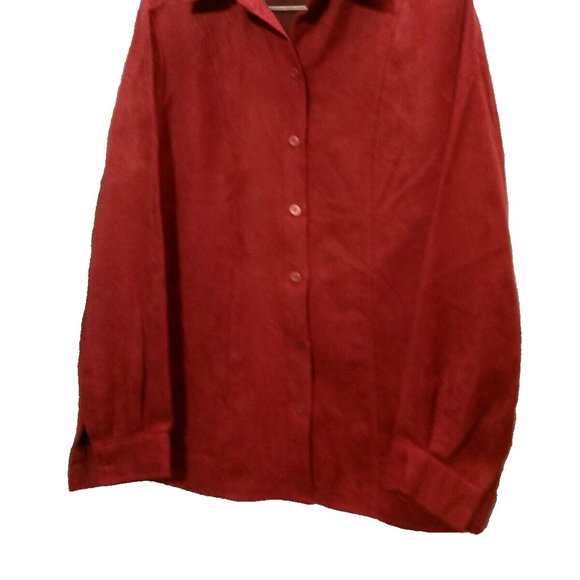 Notations Burgundy Red Long Sleeves Blouse 🥼Button Front Fully Lined - Picture 2 of 11
